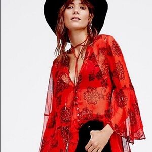 Free people sheer dragon time tunic